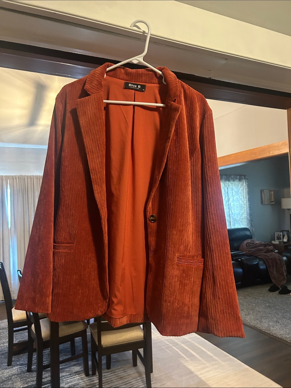 Blue B Rust Corduroy Blazer - Women’s Single-Button Jacket